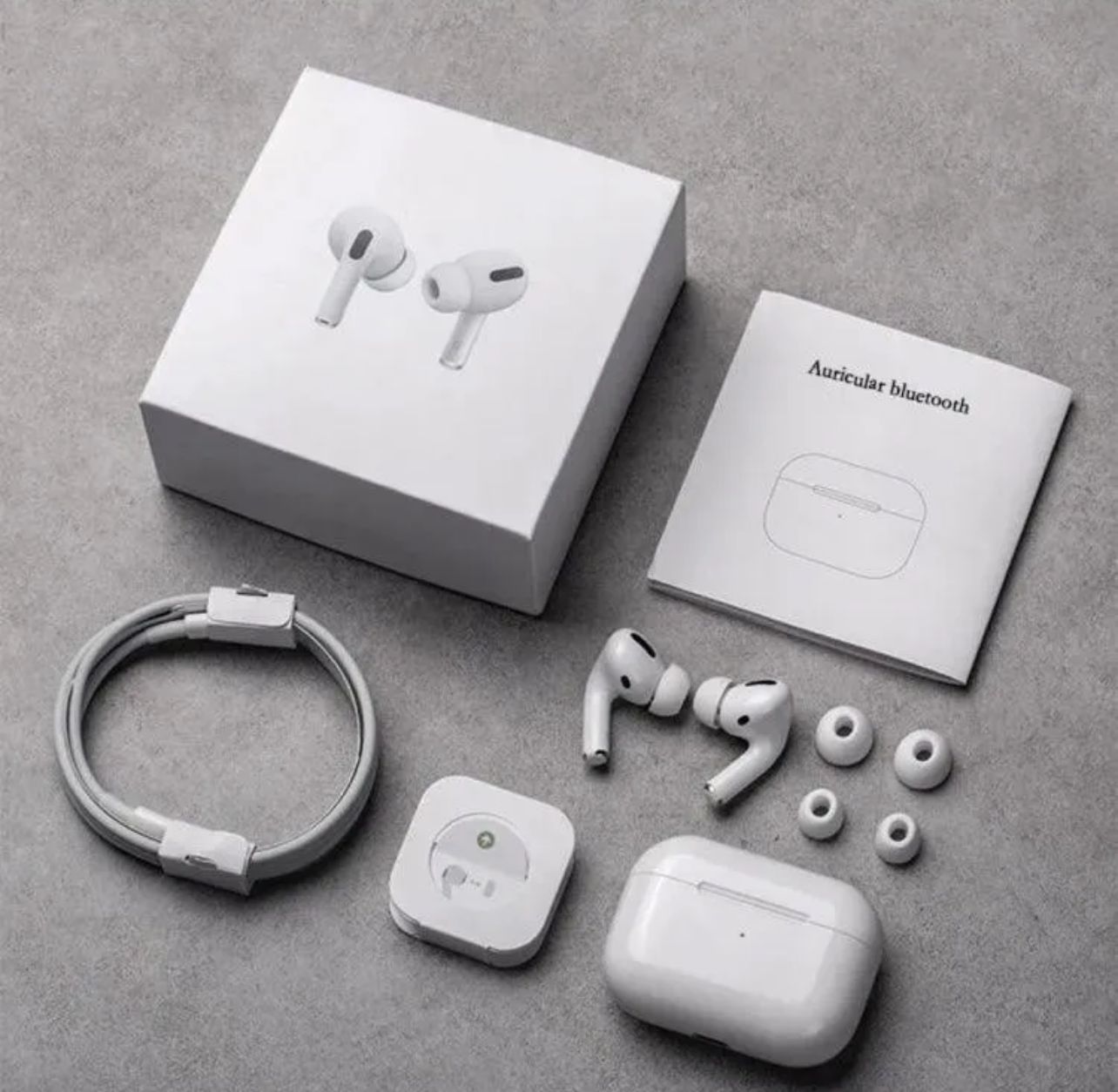 AirPods Pro 2nd Generation Titanium Black Edition – Wireless Bluetooth Earbuds, Bluetooth 5.0, Active Noise Cancelling, Premium Sound WITH APPLE LOGO