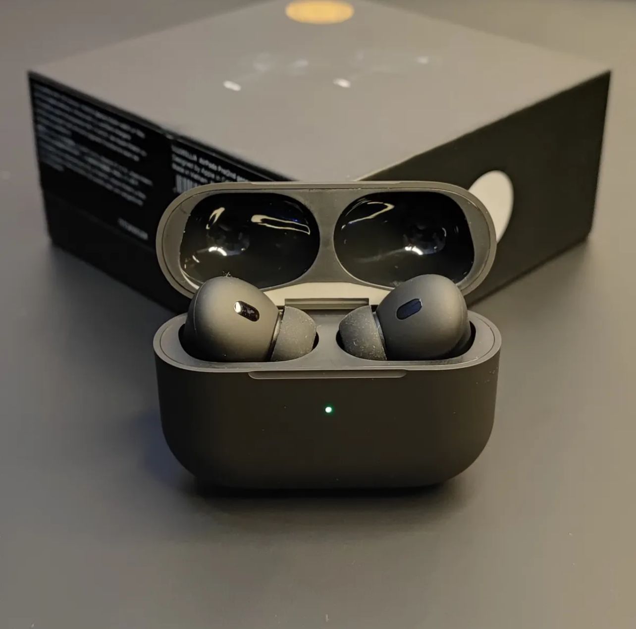 AirPods Pro 2nd Generation Titanium Black Edition – Wireless Bluetooth Earbuds, Bluetooth 5.0, Active Noise Cancelling, Premium Sound WITH APPLE LOGO